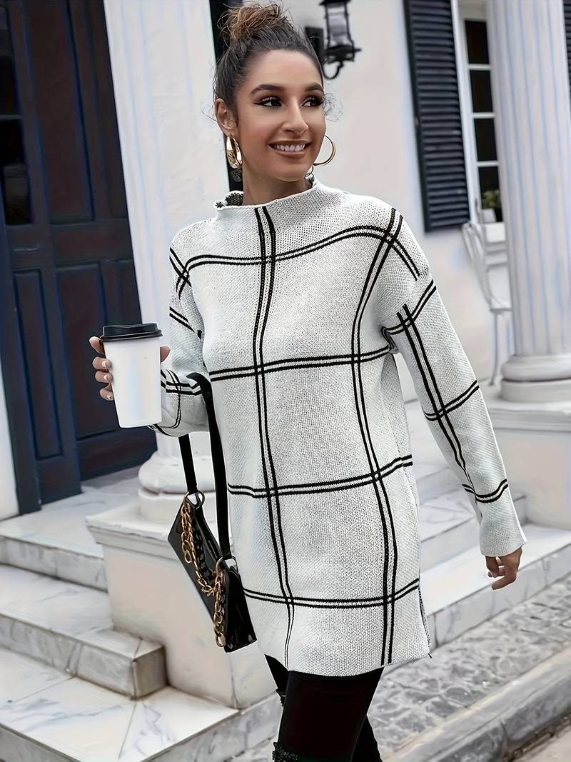 Lina | Bluse mit Eleganz und Karomuster für Frauen