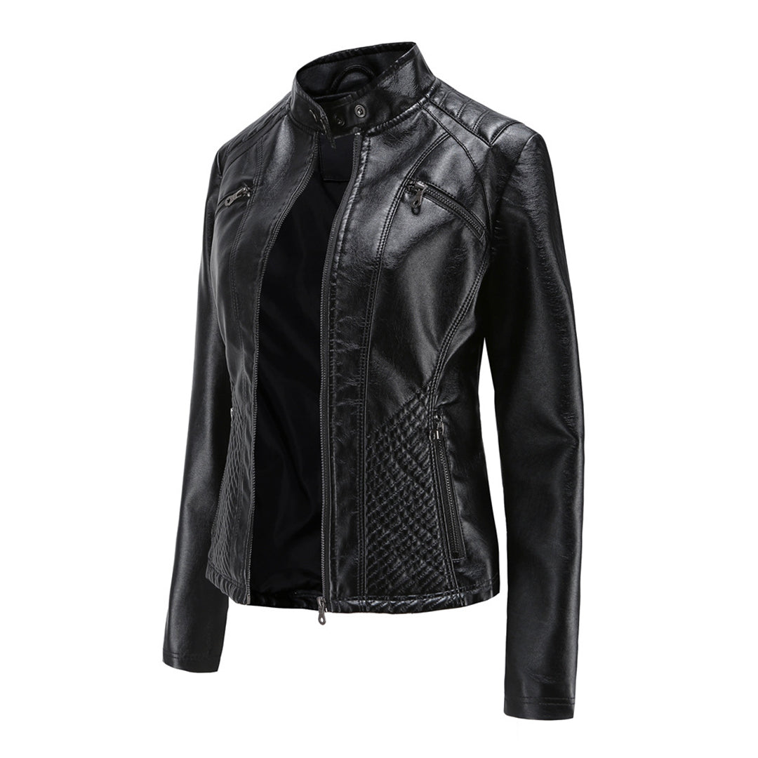 Livia | Lederjacke mit Eleganten Details und Vielseitigem Styling für Frauen
