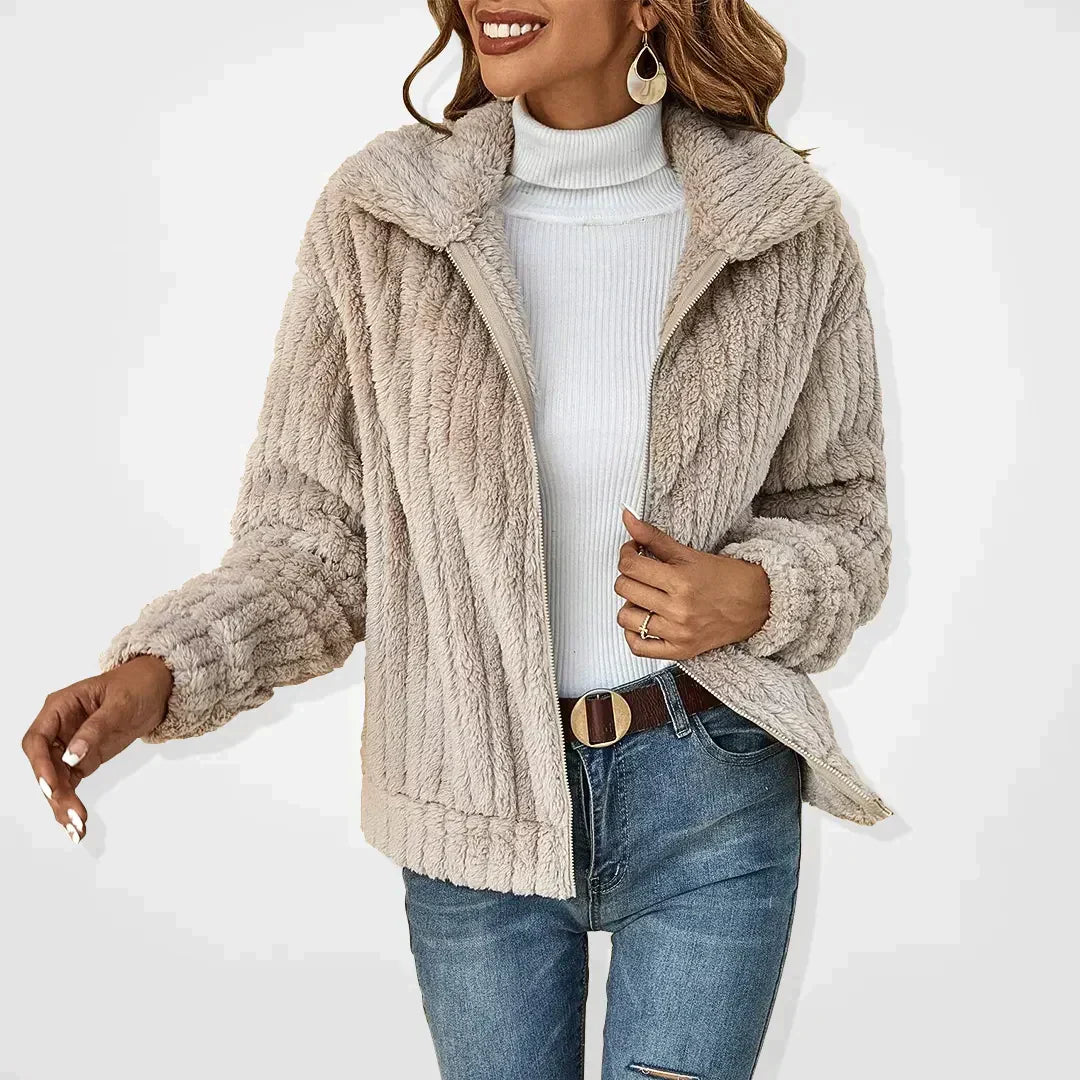 Luna | Teddy-Cardigan mit luxuriösem Plüsch und entspanntem Design für Damen