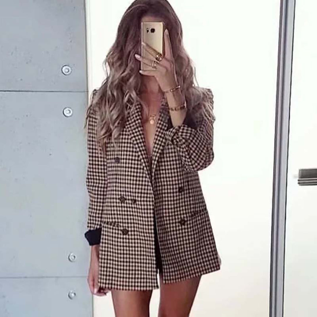 Vespera | Blazer mit Eleganten Hahnentritt-Design für Damen