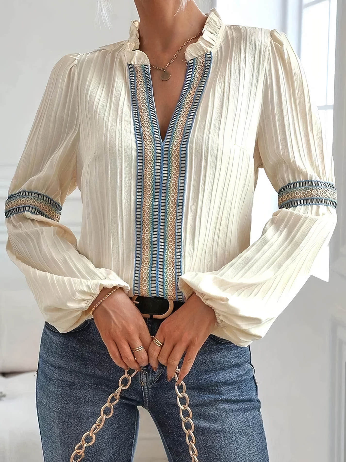 Celestia | Spitzenbluse mit Eleganter Raffinesse und Hohem Tragekomfort für Frauen