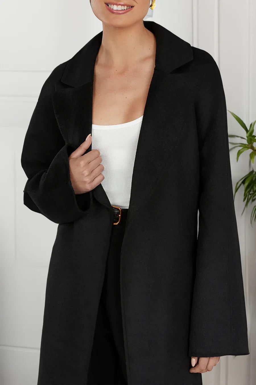 Celestia | Wollmantel mit Stilvollem Schnitt und Praktischen Taschen für Damen