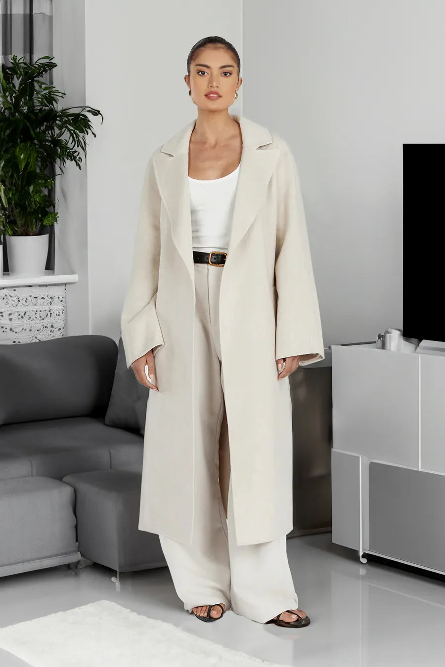 Celestia | Wollmantel mit Stilvollem Schnitt und Praktischen Taschen für Damen