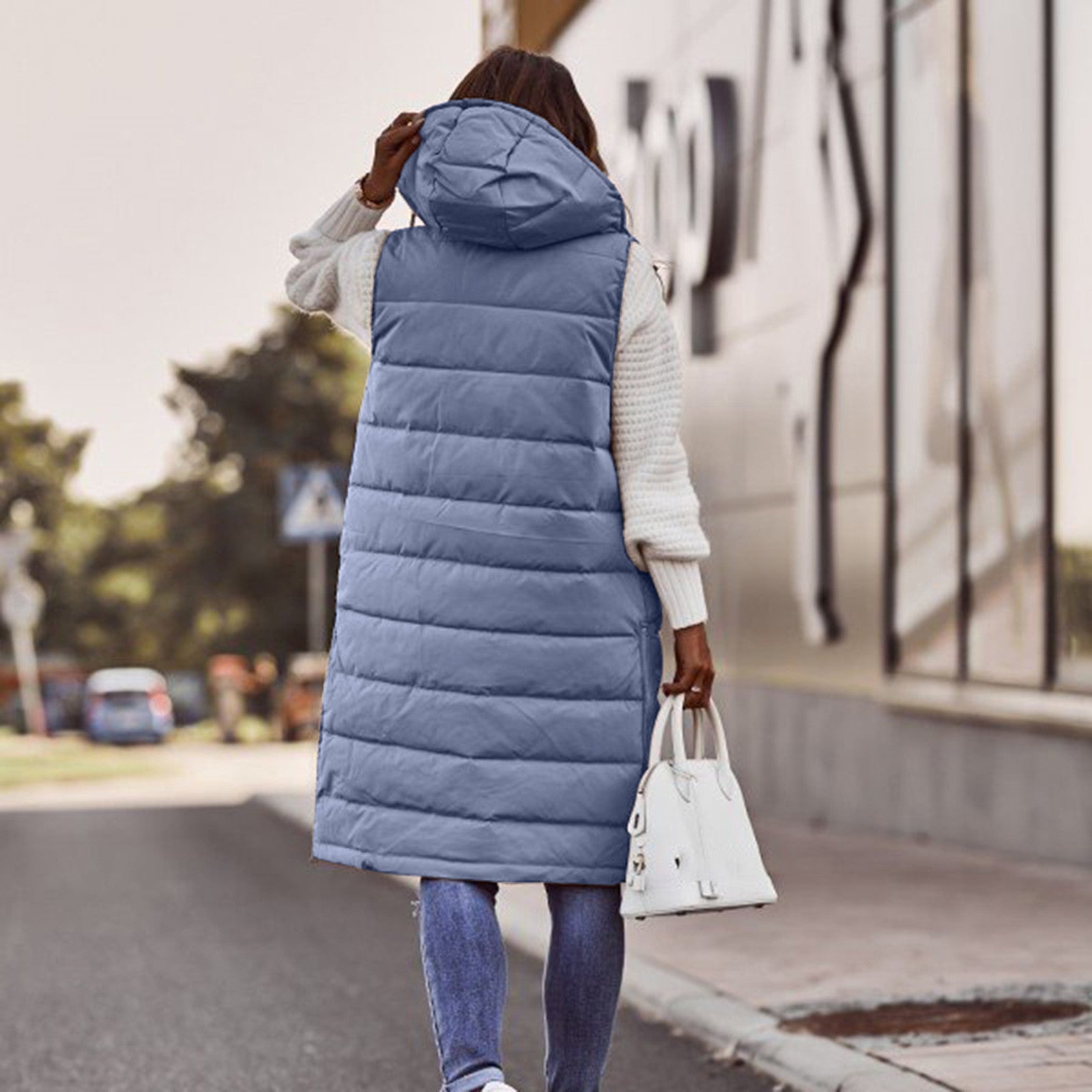 Siena | Langer Bodywarmer mit Kuscheliger Wärme und Kapuze für Frauen