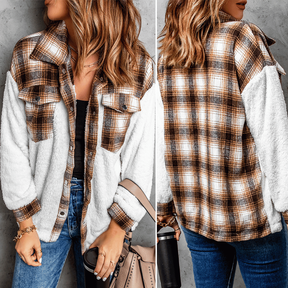 Liora | Fleece-Jacke mit Kariertem Design und Kuscheligem Komfort für Frauen