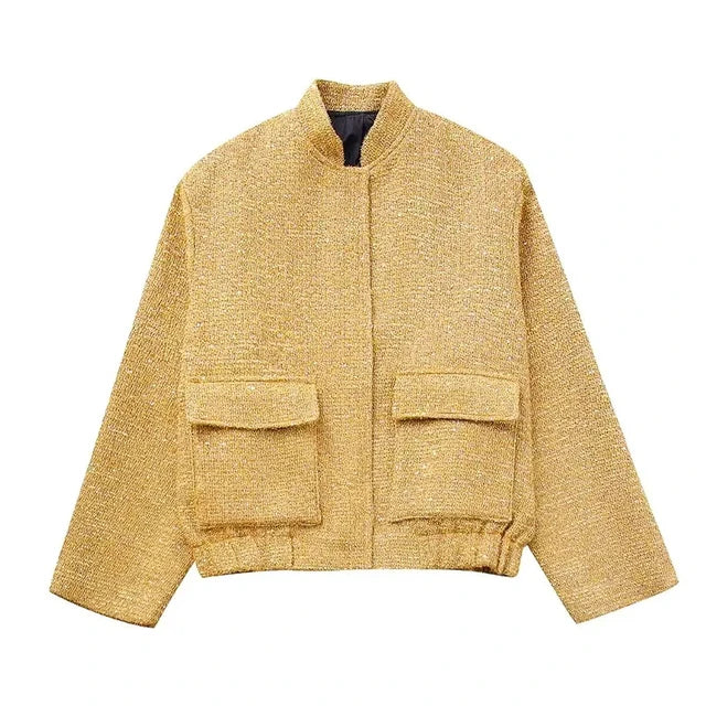 Aurora | Bomberjacke mit Glänzenden Pailletten und Bequemer Passform für Damen