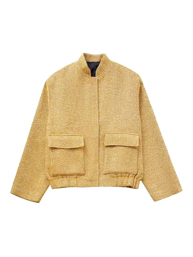 Aurora | Bomberjacke mit Glänzenden Pailletten und Bequemer Passform für Damen