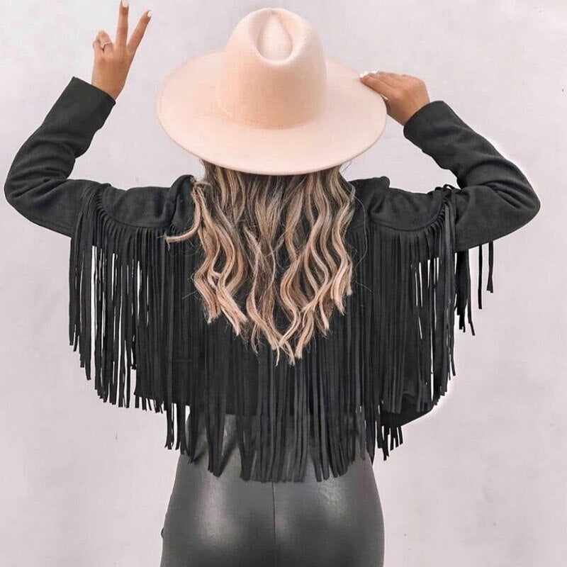 Aurelia | Wildlederjacke mit Fransen und Boho-Chic für Damen