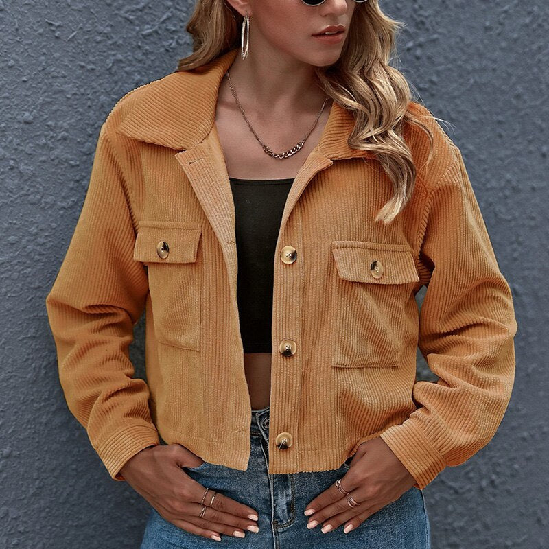 Livia | Jacke mit stylischem Rippenmuster und offenem Kragen für Frauen
