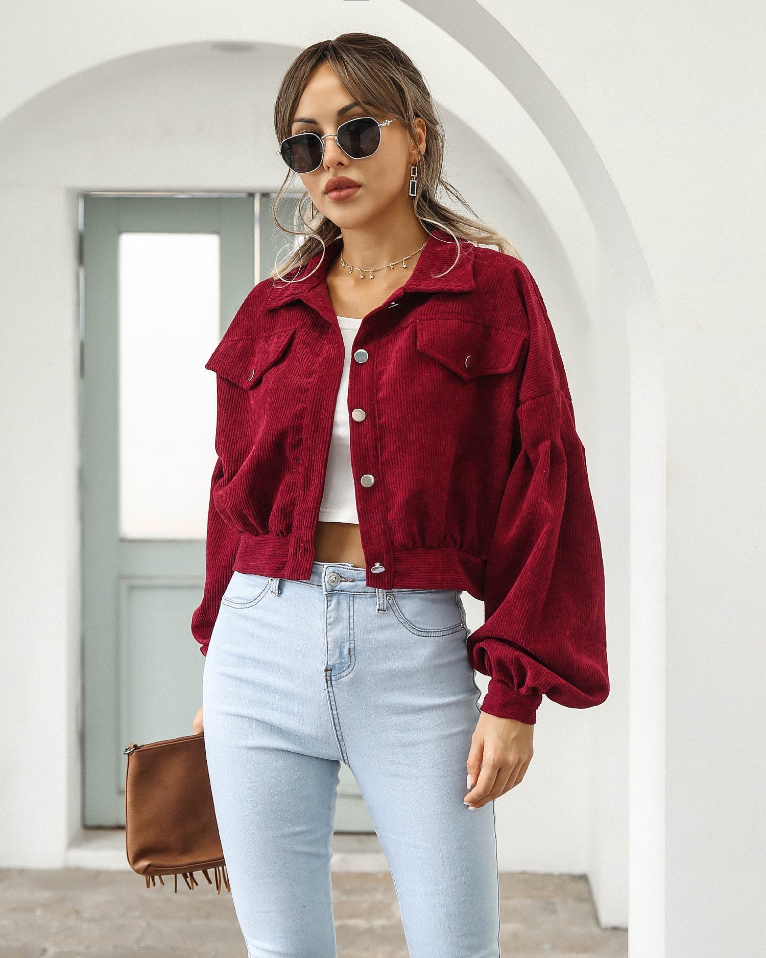 Sophia | Bomberjacke mit Ballonärmeln und Vintage-Stil für Damen