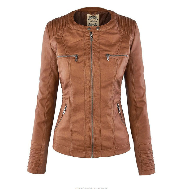 Lena | Kapuzenjacke aus Kunstleder mit stilvollem Design für Damen