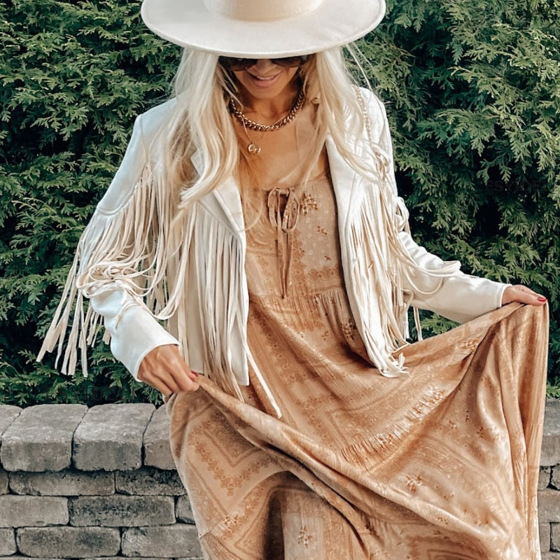 Aurelia | Wildlederjacke mit Fransen und Boho-Chic für Damen