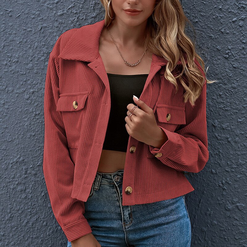 Livia | Jacke mit stylischem Rippenmuster und offenem Kragen für Frauen