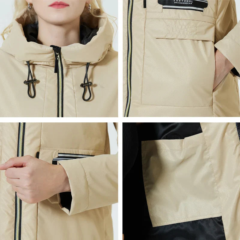 Luna | Kapuzenjacke mit winddichtem Material und gemütlichen Innentaschen für Damen