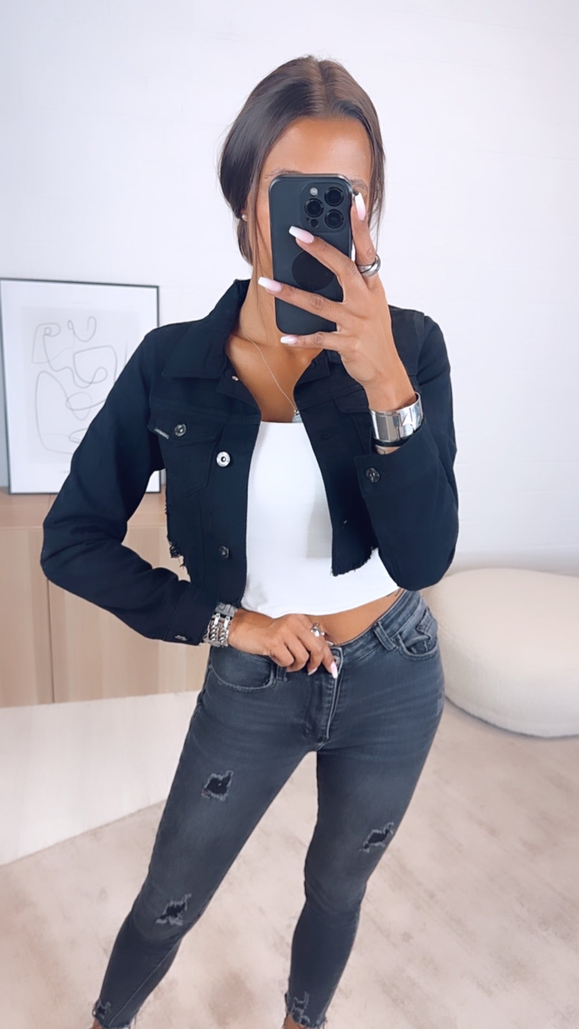 Livia | Jeansjacke mit Lässigem Used-Look und Kurzschnitt für Frauen