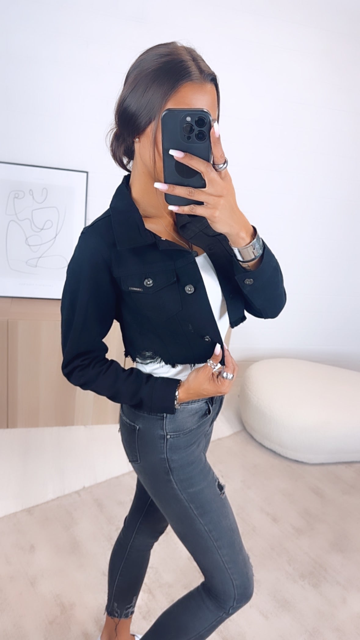 Livia | Jeansjacke mit Lässigem Used-Look und Kurzschnitt für Frauen