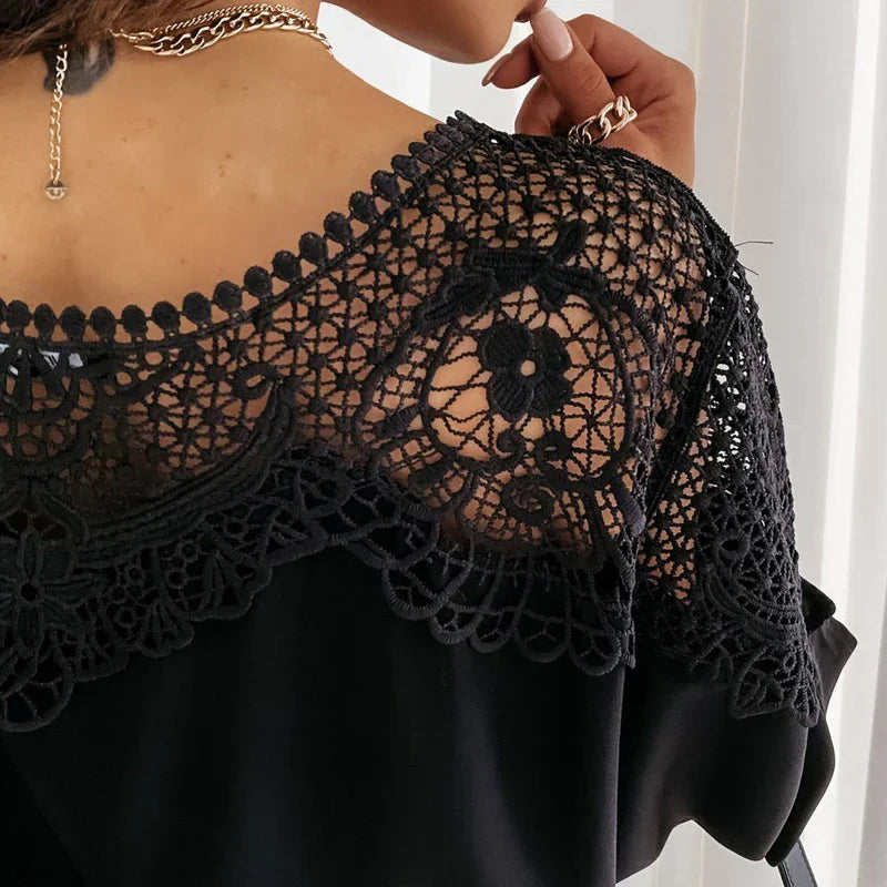 Seraphina | Spitzenbluse mit Eleganter Häkelstickerei und Vielseitigem Design für Frauen