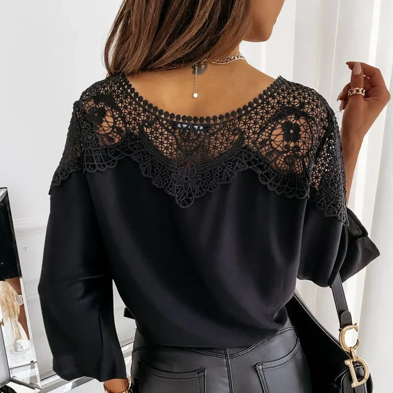 Seraphina | Spitzenbluse mit Eleganter Häkelstickerei und Vielseitigem Design für Frauen