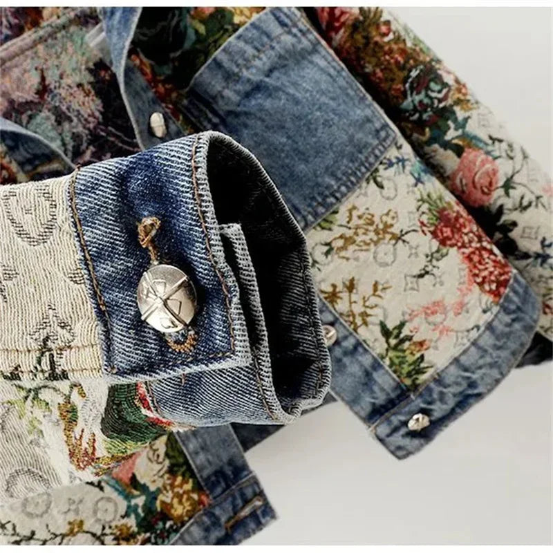 Luna | Jeansjacke mit Bedrucktem Design und Lässigem Tragekomfort für Frühling und Herbst