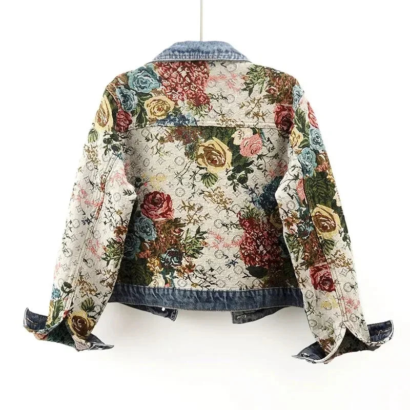 Luna | Jeansjacke mit Bedrucktem Design und Lässigem Tragekomfort für Frühling und Herbst