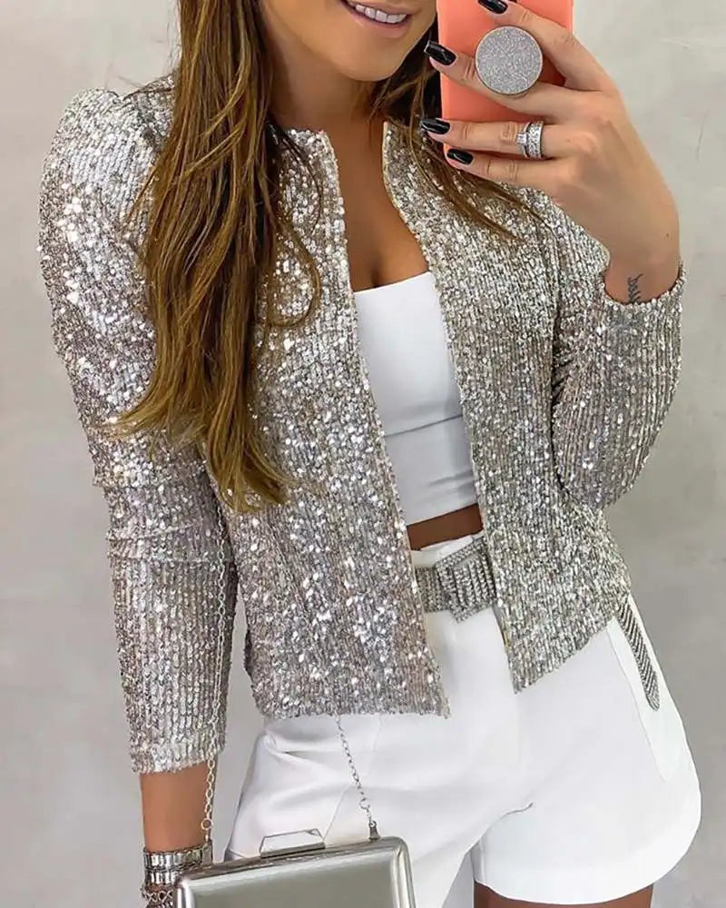 Lunara | Jacke mit Pailletten und Modernem Design für Damen