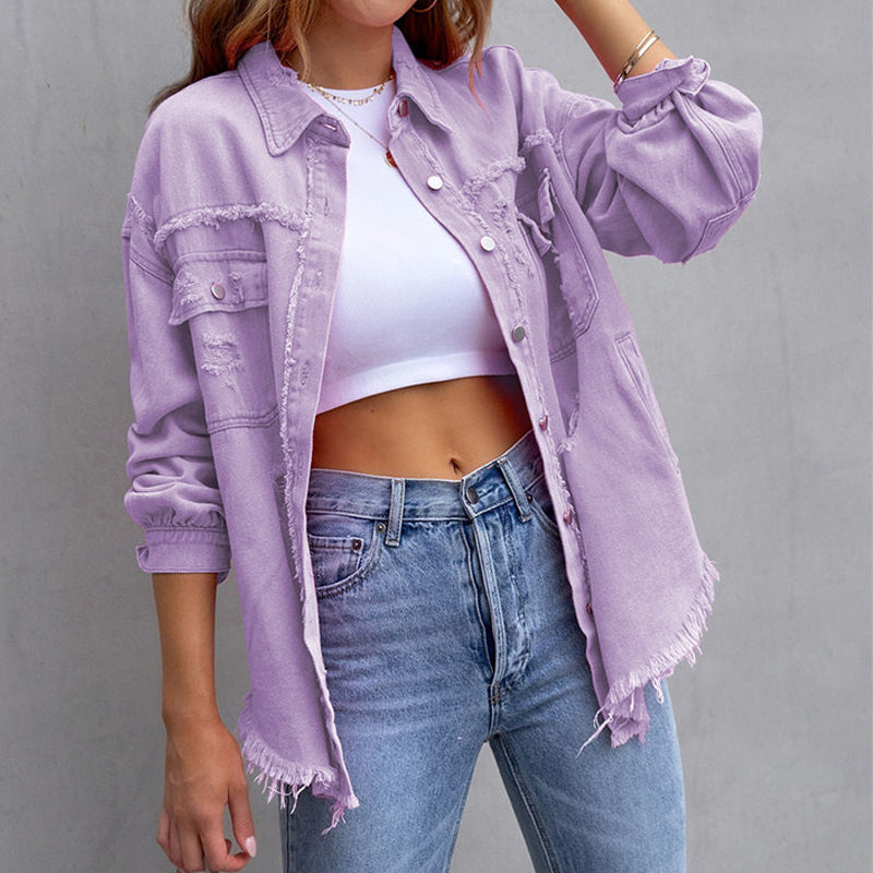 Olivia | Jeansjacke mit Ausgefranstem Design und Hohem Komfort für Frauen