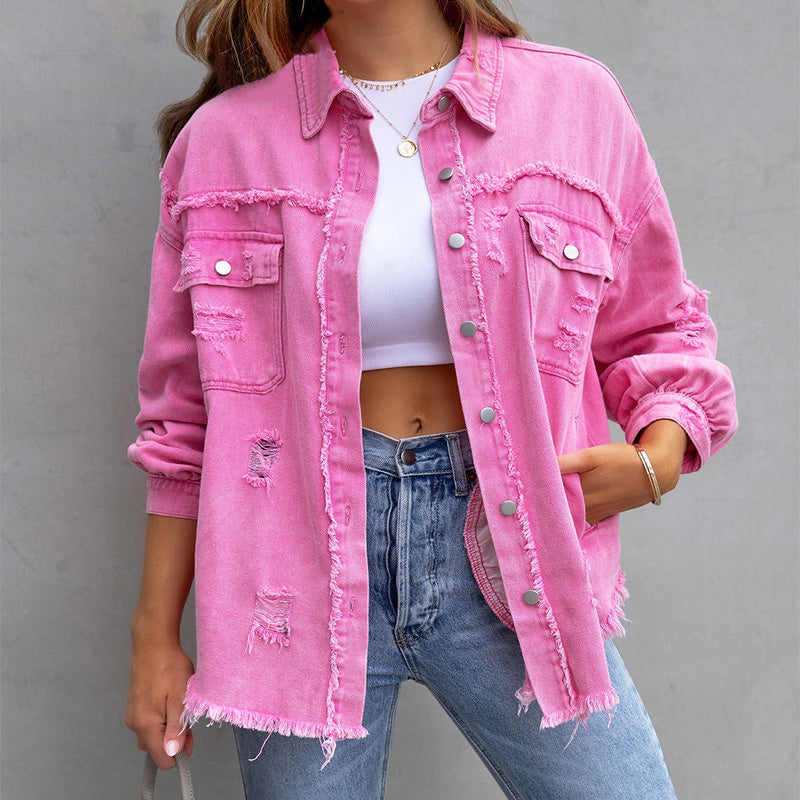 Olivia | Jeansjacke mit Ausgefranstem Design und Hohem Komfort für Frauen