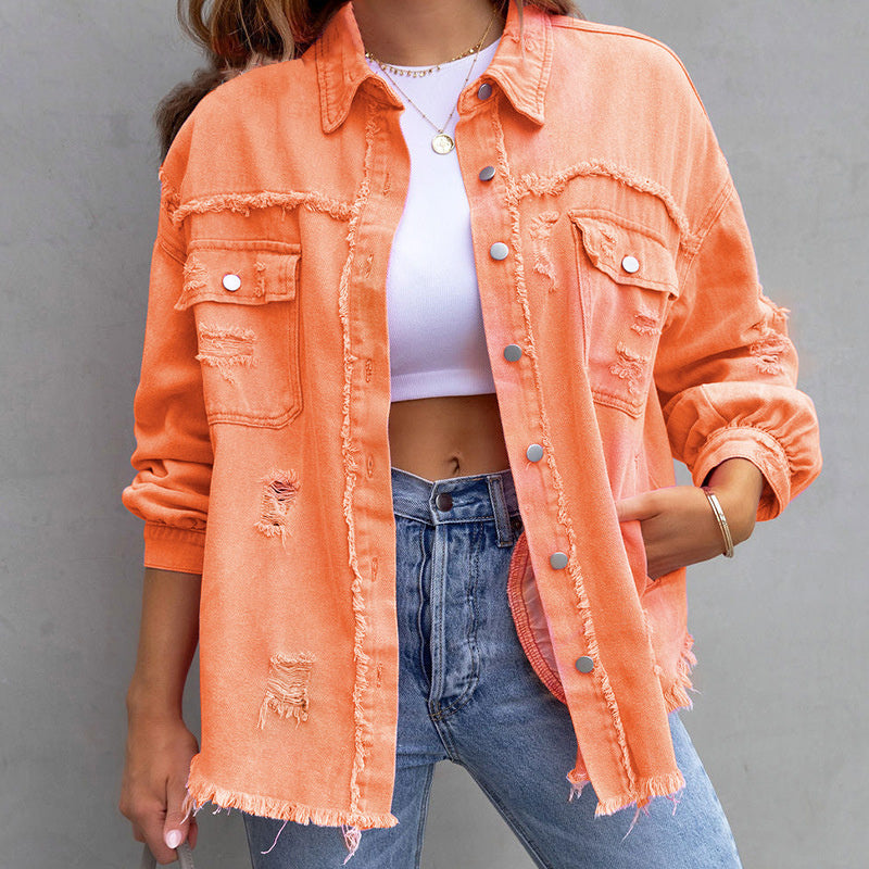 Olivia | Jeansjacke mit Ausgefranstem Design und Hohem Komfort für Frauen