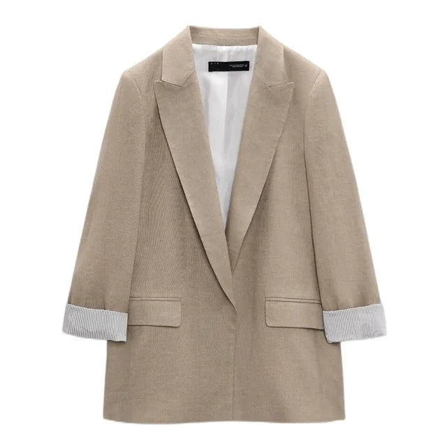 Celestia | Blazer mit Elegantem Multicolor-Design und Bedruckten Ärmeln für Damen