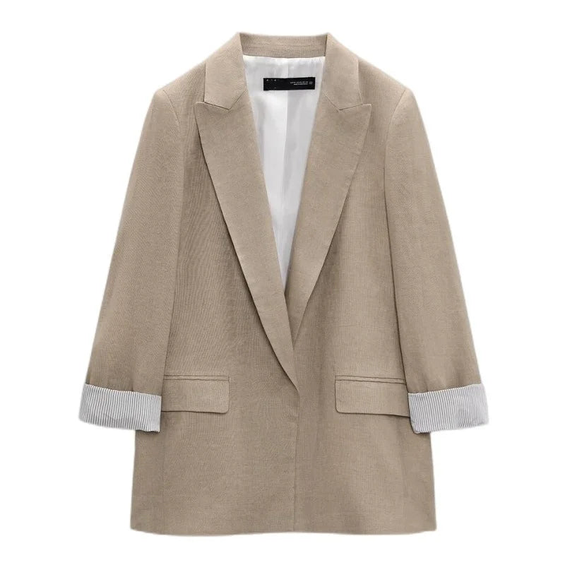 Celestia | Blazer mit Elegantem Multicolor-Design und Bedruckten Ärmeln für Damen