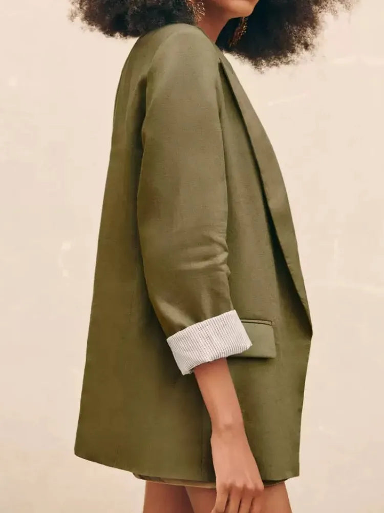 Celestia | Blazer mit Elegantem Multicolor-Design und Bedruckten Ärmeln für Damen