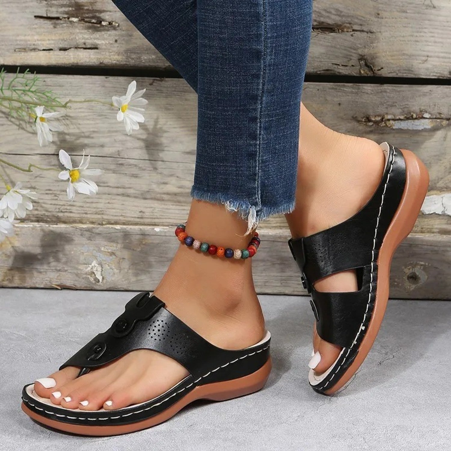 VIDA Damen Sandalen mit offener Zehenpartie und hohlem Design