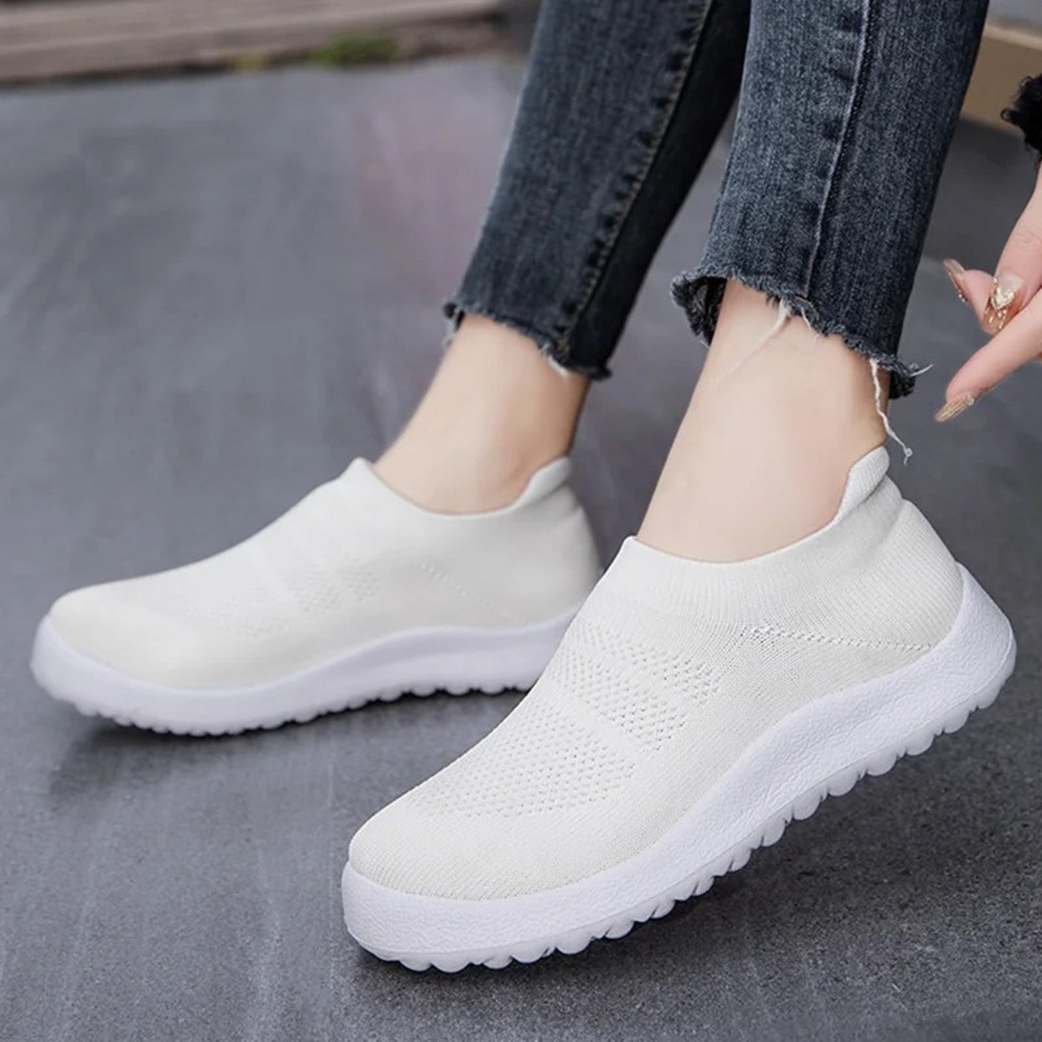 VIDA atmungsaktiver Sockenstoff für Damen Loafer