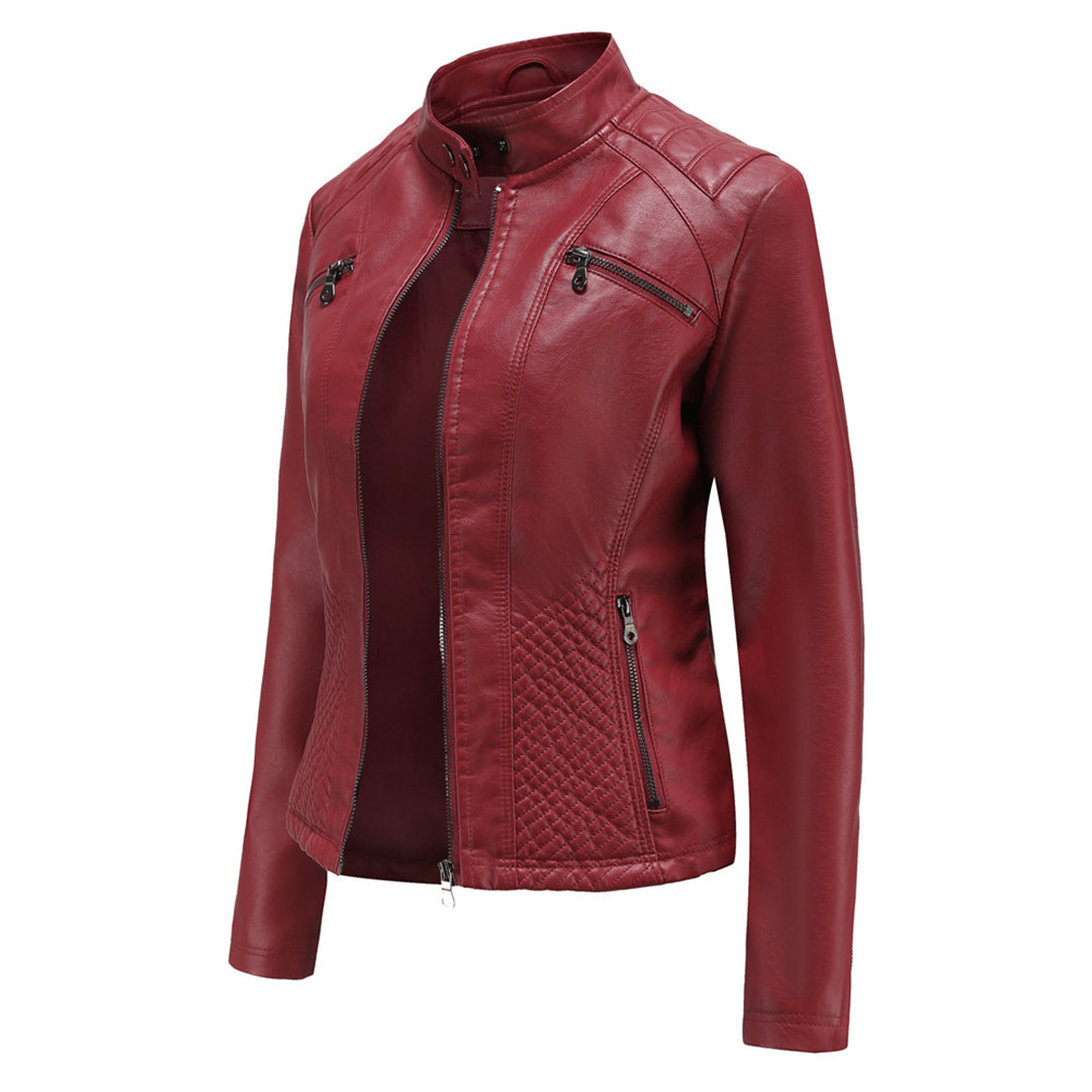 Livia | Lederjacke mit Eleganten Details und Vielseitigem Styling für Frauen