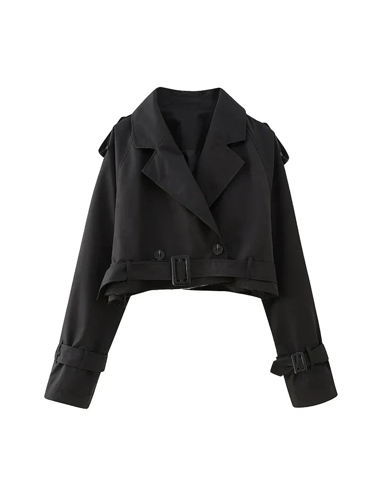 Liora | Trenchjacke mit Vintage-Kerbausschnitt und Gürtel für Damen