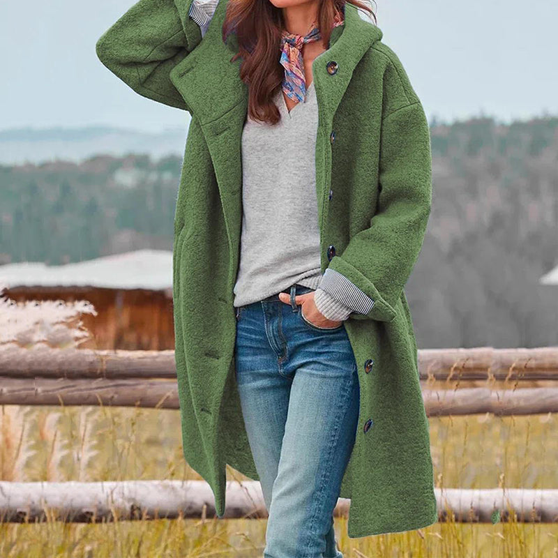 Seraphina | Wintermantel mit Hochwertiger Wolle und Bequemer Kapuze für Damen