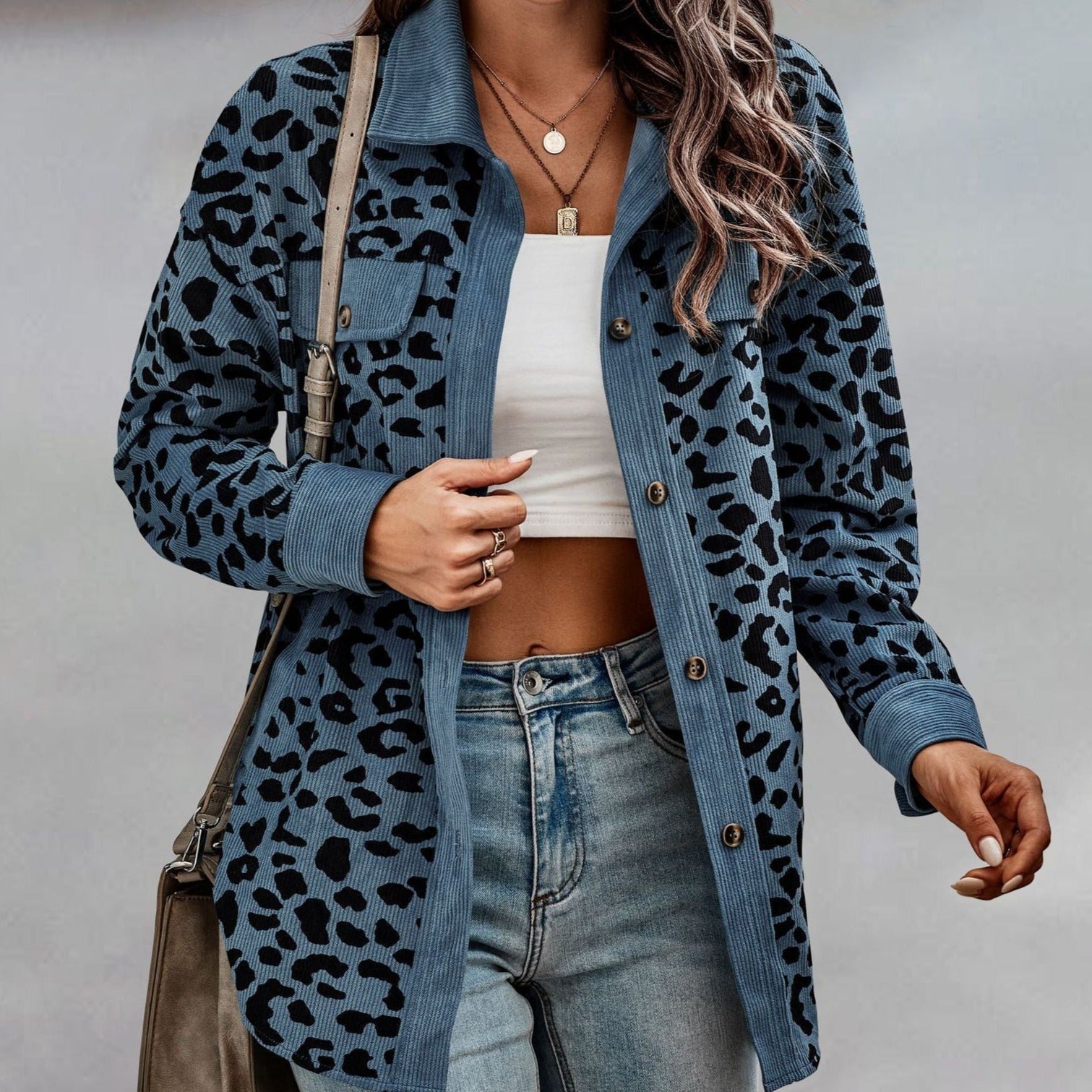 Luna | Herbstjacke mit Bequemer Oversized-Passform und Eleganten Leopardenmuster für Frauen