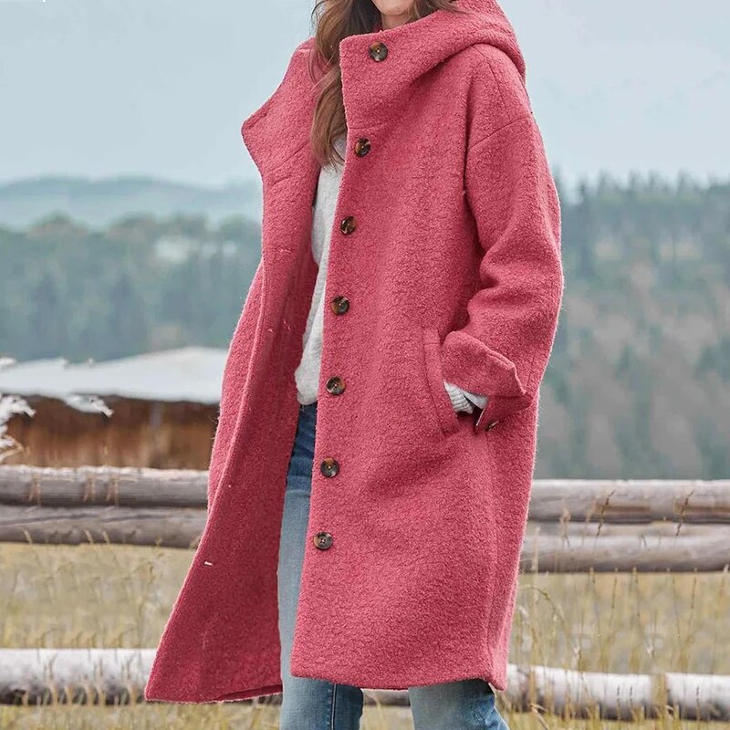Seraphina | Wintermantel mit Hochwertiger Wolle und Bequemer Kapuze für Damen