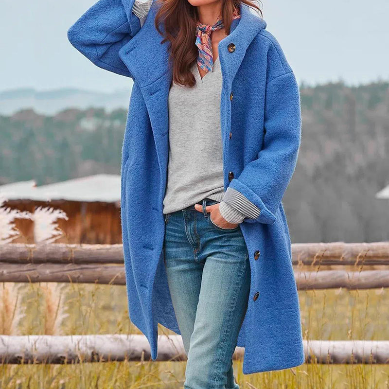 Seraphina | Wintermantel mit Hochwertiger Wolle und Bequemer Kapuze für Damen