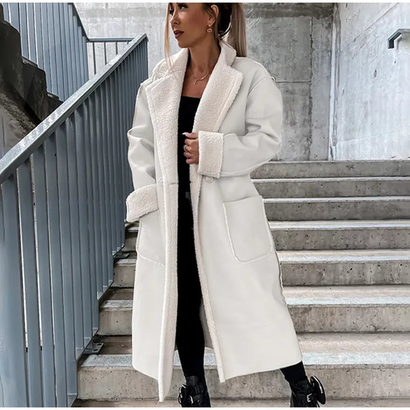 Livia | Lederjacke mit Reverskragen und Kunstpelzfutter für Damen
