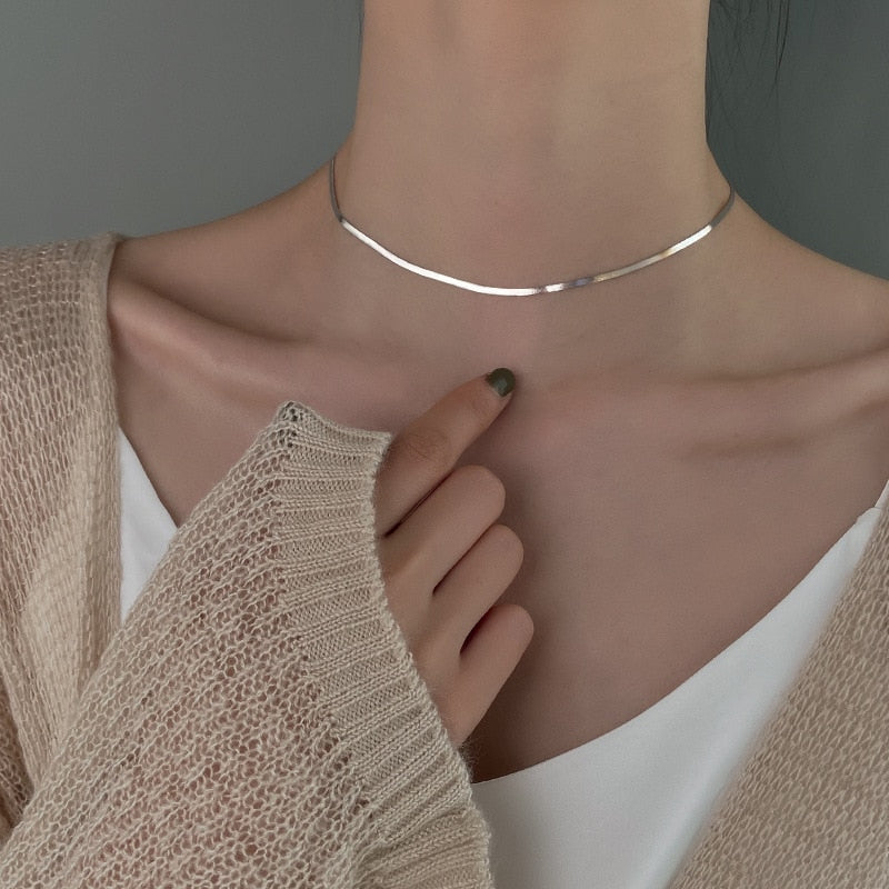Sofia | Echtsilber-Schlangenknochenkette mit Eleganter Ausstrahlung für Damen