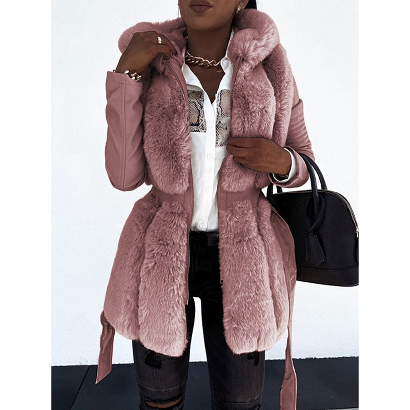 Liora | Kunstpelz-Ledermantel mit Stil und Komfort für den Winter