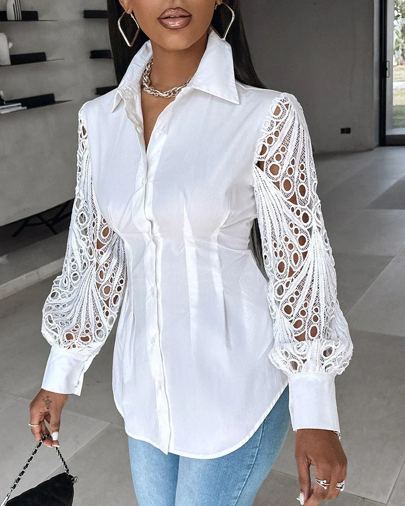 Zephyr | Bluse mit Spitzenärmel