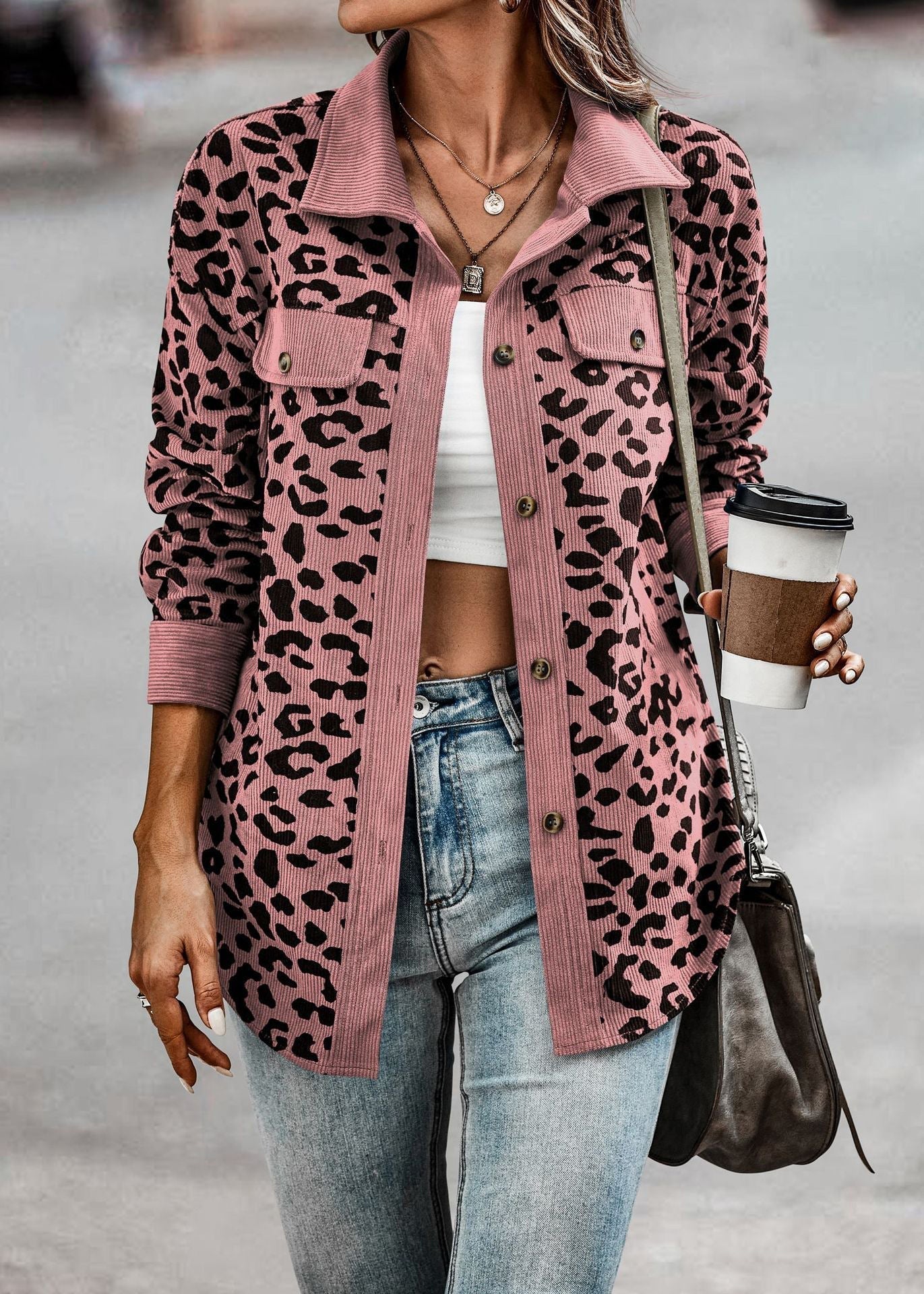 Luna | Herbstjacke mit Bequemer Oversized-Passform und Eleganten Leopardenmuster für Frauen