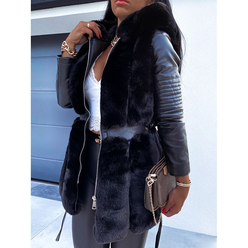 Liora | Kunstpelz-Ledermantel mit Stil und Komfort für den Winter