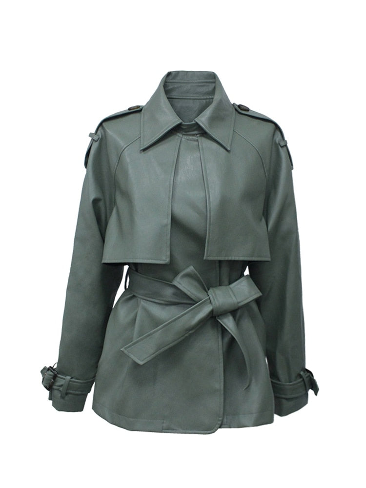 Livia | Lederjacke mit Gürtel und Eleganter Silhouette für Frauen