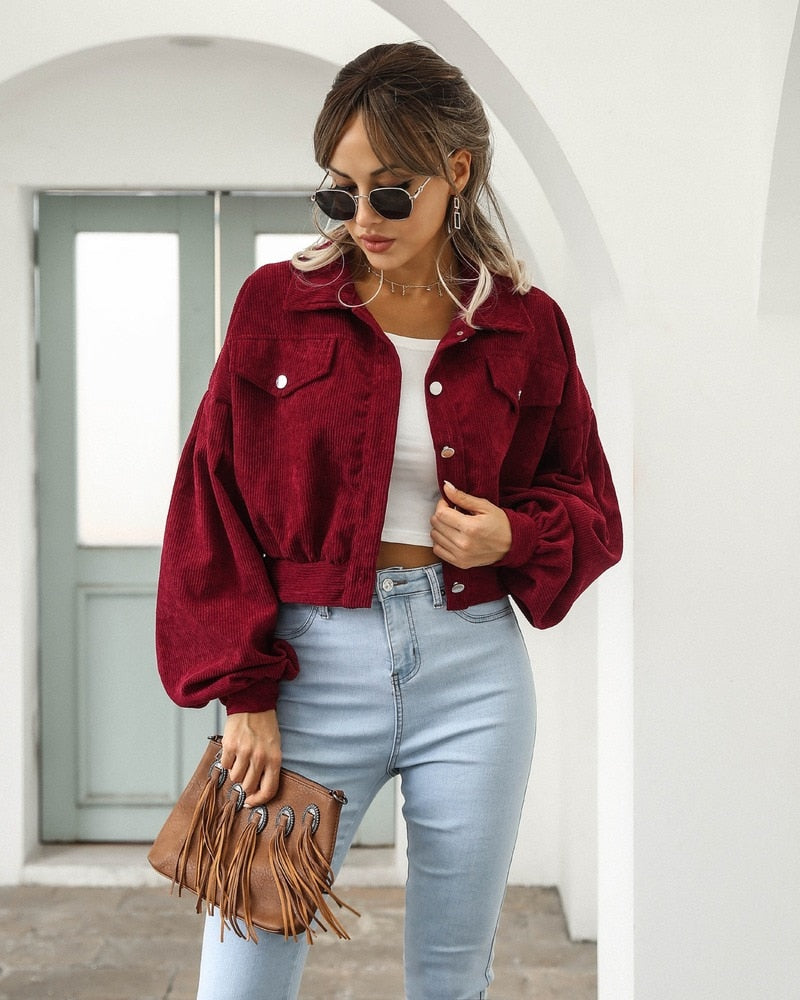 Sophia | Bomberjacke mit Ballonärmeln und Vintage-Stil für Damen