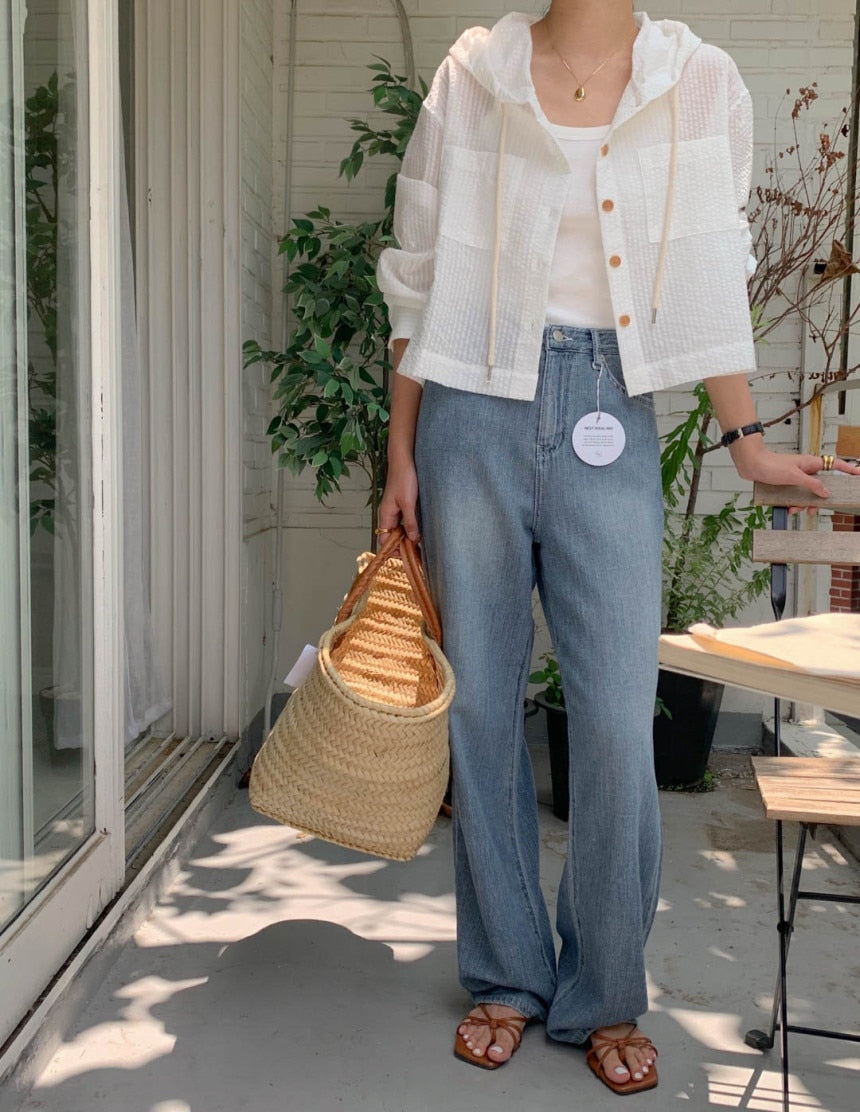Luna | Crop Top Jacke mit Streifenmuster und Leichtem Stoff für Damen