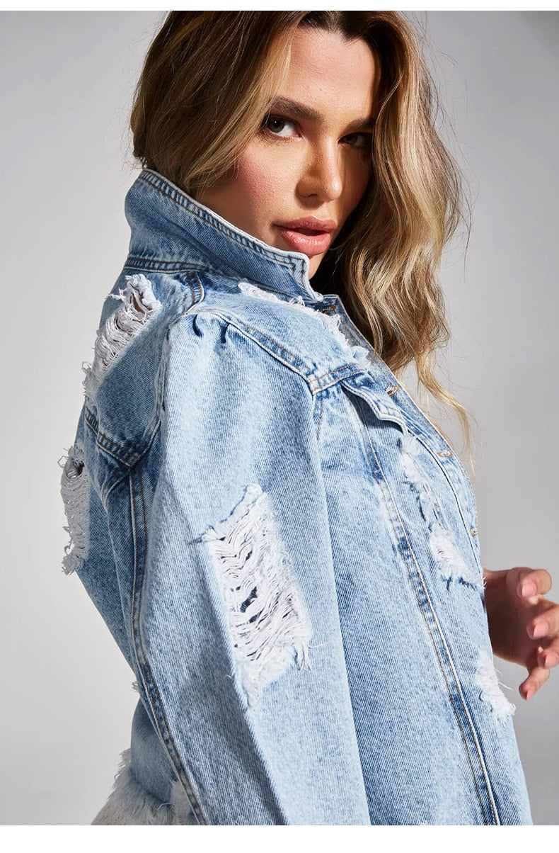 Mira | Zerrissene Denim-Jacke mit Stilvollen Details für Damen