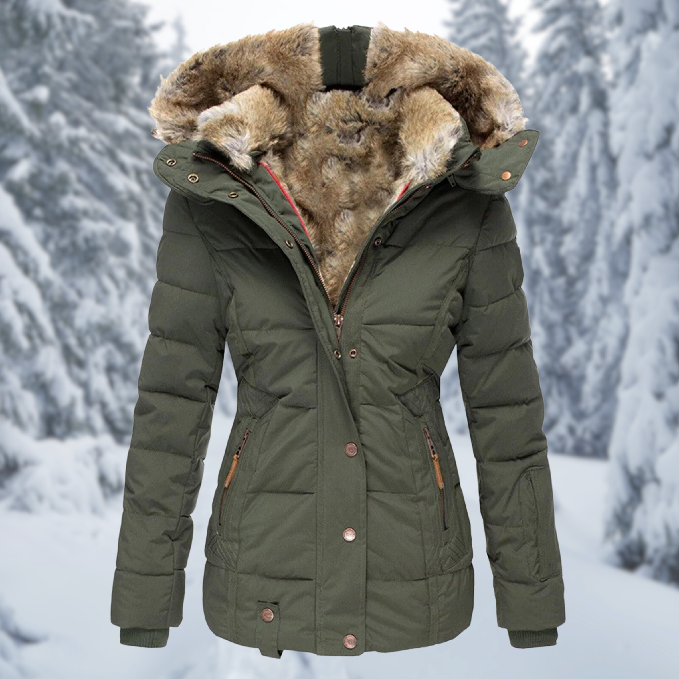Livia | Winterjacke mit Edlem Design und Flauschigem Pelzfutter für Damen